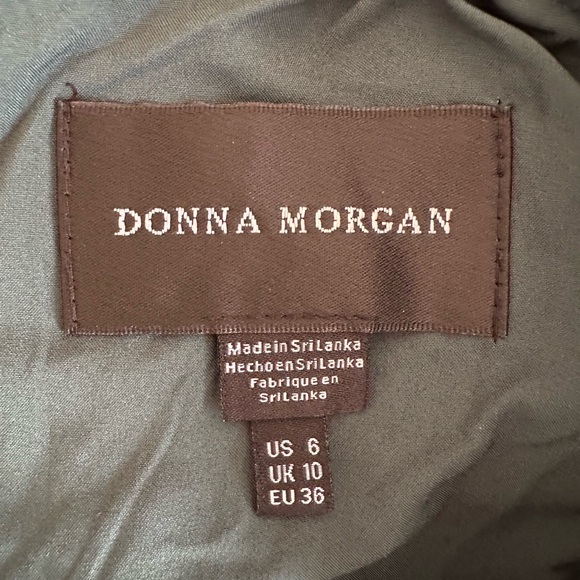 Donna Morgan Green Black Gingham Quarter Sleeve Flounce Hem Swiftie Dress Size 6 - Picture 2 of 12